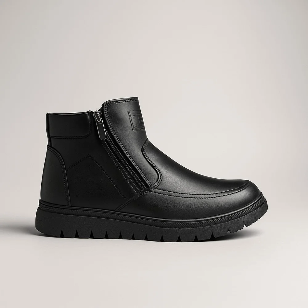 Чоловічі зимові черевики Alex Bens B21 6059: натуральна шкіра та вовна, без шнурків, дві бокові блискавки