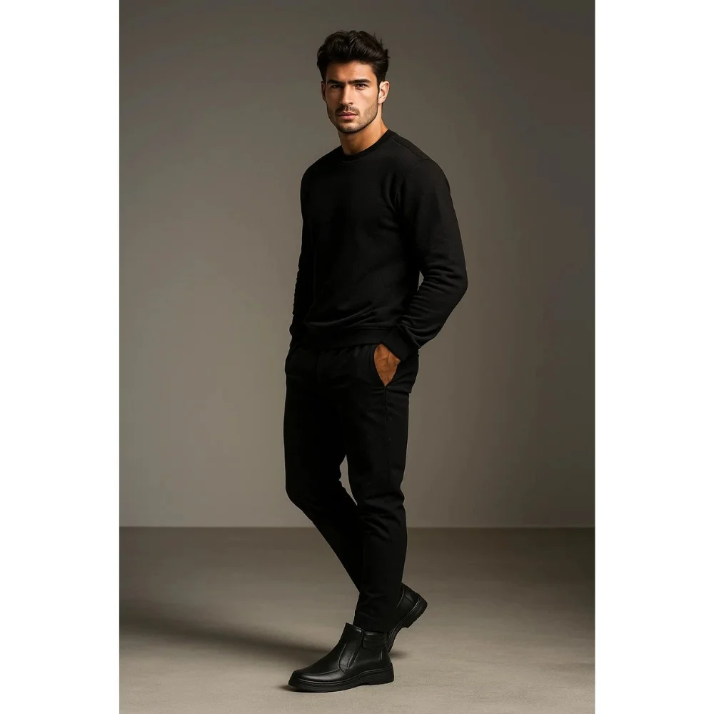 Alex Bens 6069 men’s winter boots in leather and wool with Vivo Barefoot style