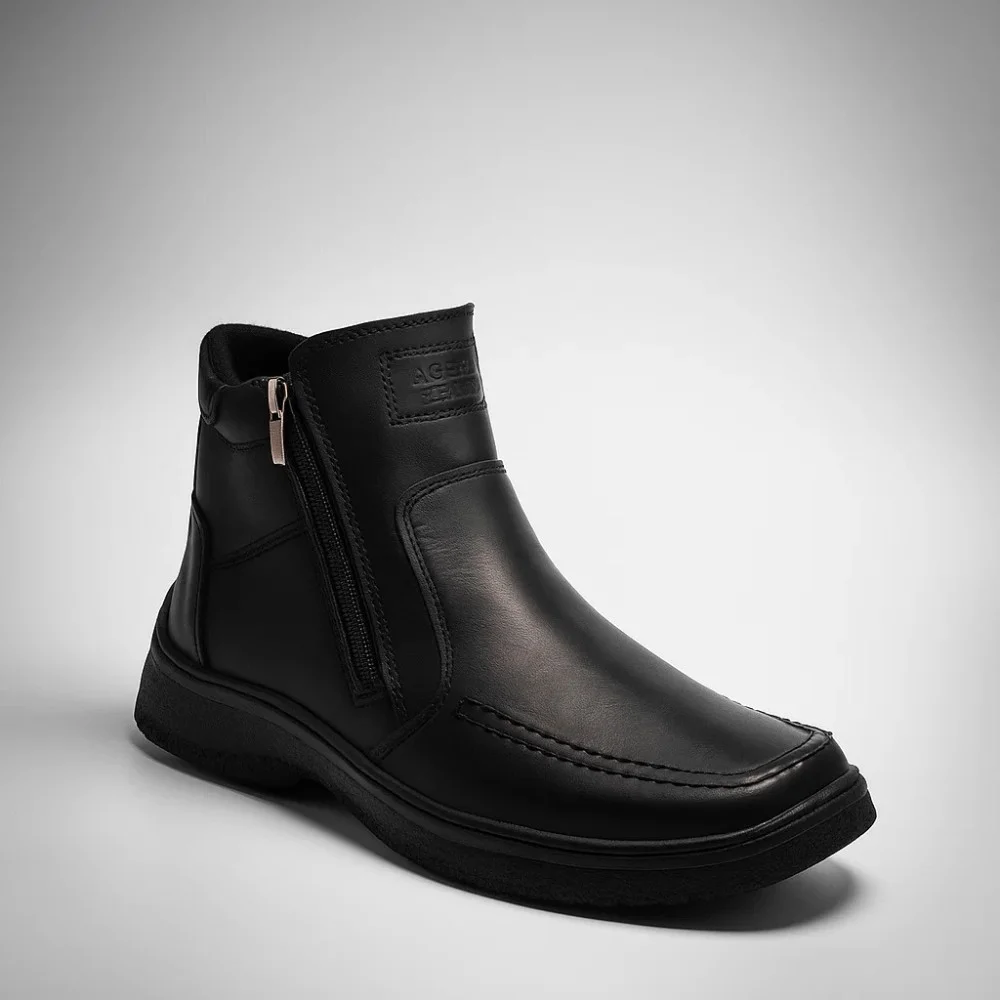 Alex Bens 6069 men’s winter boots in leather and wool with Vivo Barefoot style