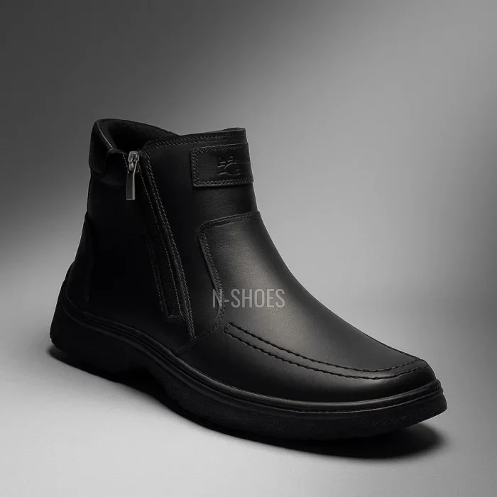 Alex Bens 6069 чоловічі зимові черевики зі шкіри та вовни у стилі Vivo Barefoot