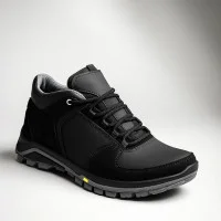 Alex Bens A2 6070 men's winter sneakers in black leather and wool in the Under Armour style