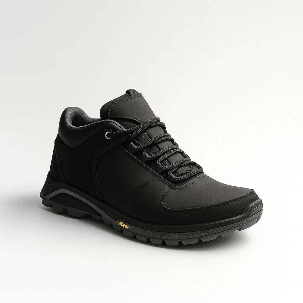 Чоловічі зимові кросівки Alex Bens A2 6070, чорні, шкіра та вовна, у стилі Under Armour