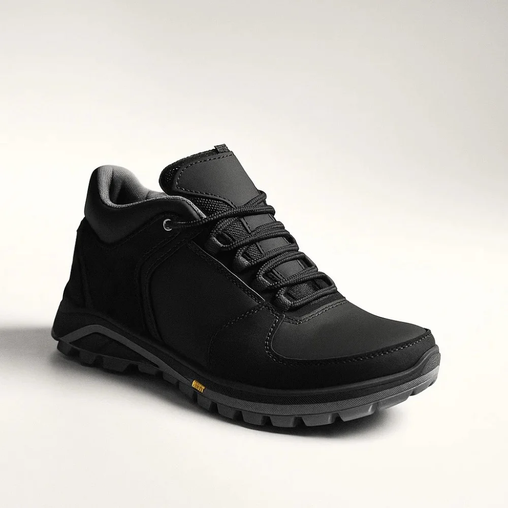 Чоловічі зимові кросівки Alex Bens A2 6070, чорні, шкіра та вовна, у стилі Under Armour