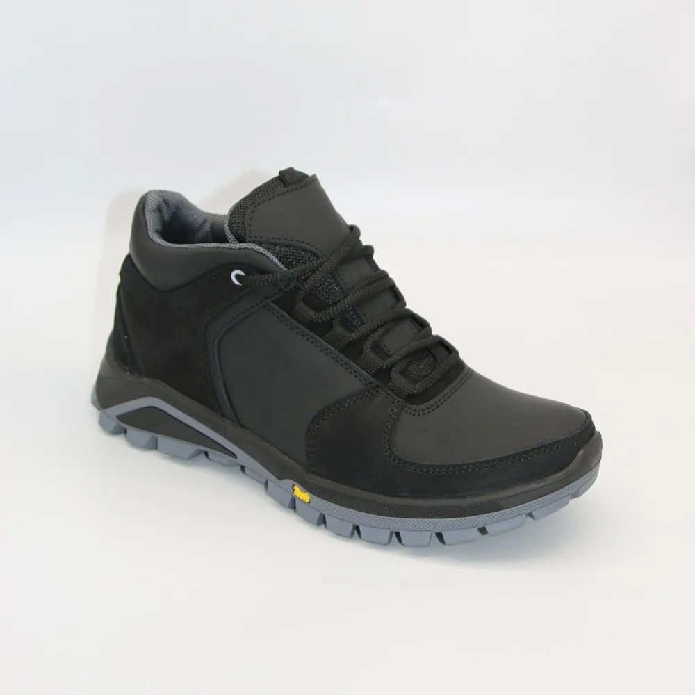 Чоловічі зимові кросівки Alex Bens A2 6070, чорні, шкіра та вовна, у стилі Under Armour