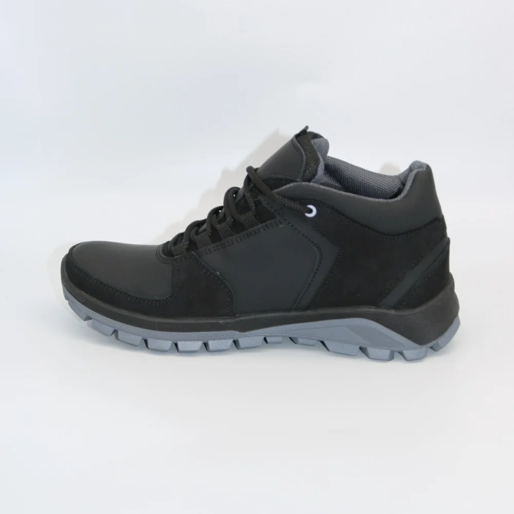 Чоловічі зимові кросівки Alex Bens A2 6070, чорні, шкіра та вовна, у стилі Under Armour