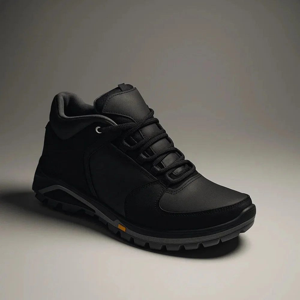 Чоловічі зимові кросівки Alex Bens A2 6070, чорні, шкіра та вовна, у стилі Under Armour