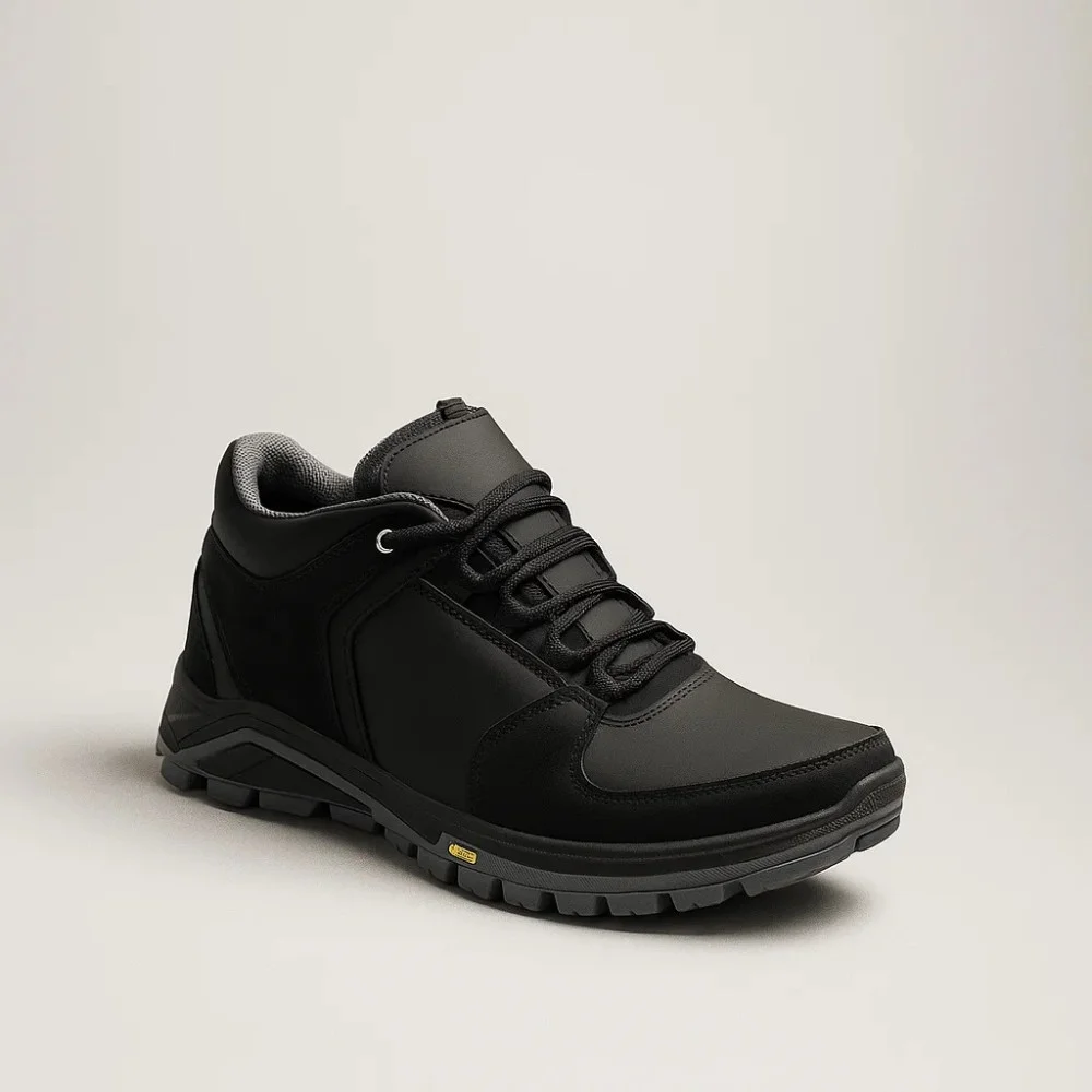 Чоловічі зимові кросівки Alex Bens A2 6070, чорні, шкіра та вовна, у стилі Under Armour