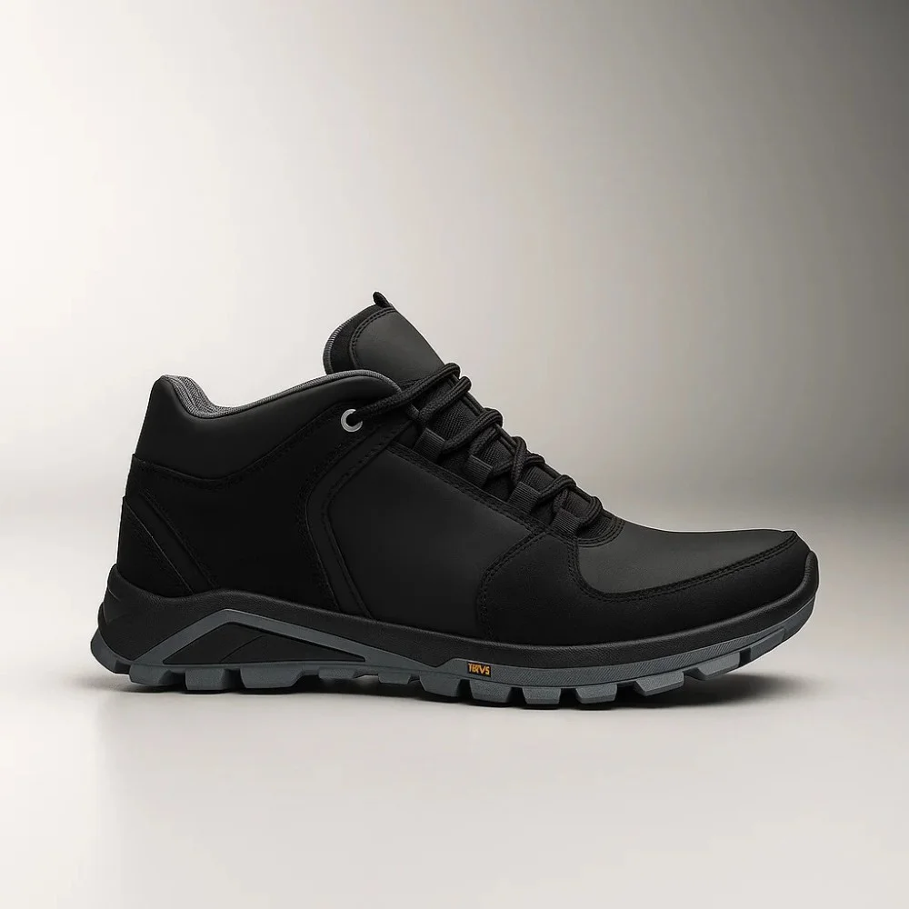 Чоловічі зимові кросівки Alex Bens A2 6070, чорні, шкіра та вовна, у стилі Under Armour