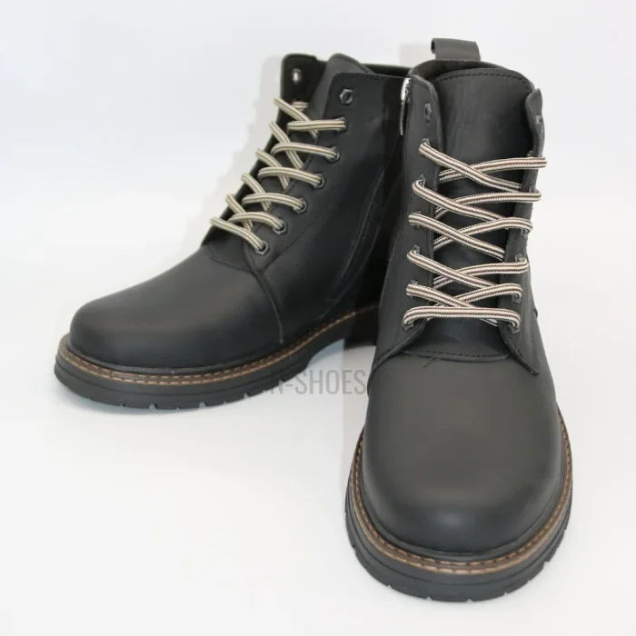 Alex Bens T2B-6072 чорні зимові черевики шкіра і вовна у стилі Dr. Martens