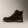Чоловічі зимові черевики Alex Bens T3B-6073 з нубуку та вовни, коричневі в стилі Dr. Martens