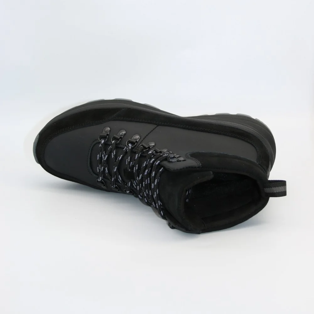 Чоловічі зимові черевики Alex Bens 01-col 6074 з натуральної шкіри та вовни, чорні у стилі Columbia Fairbanks и Badura Charlie