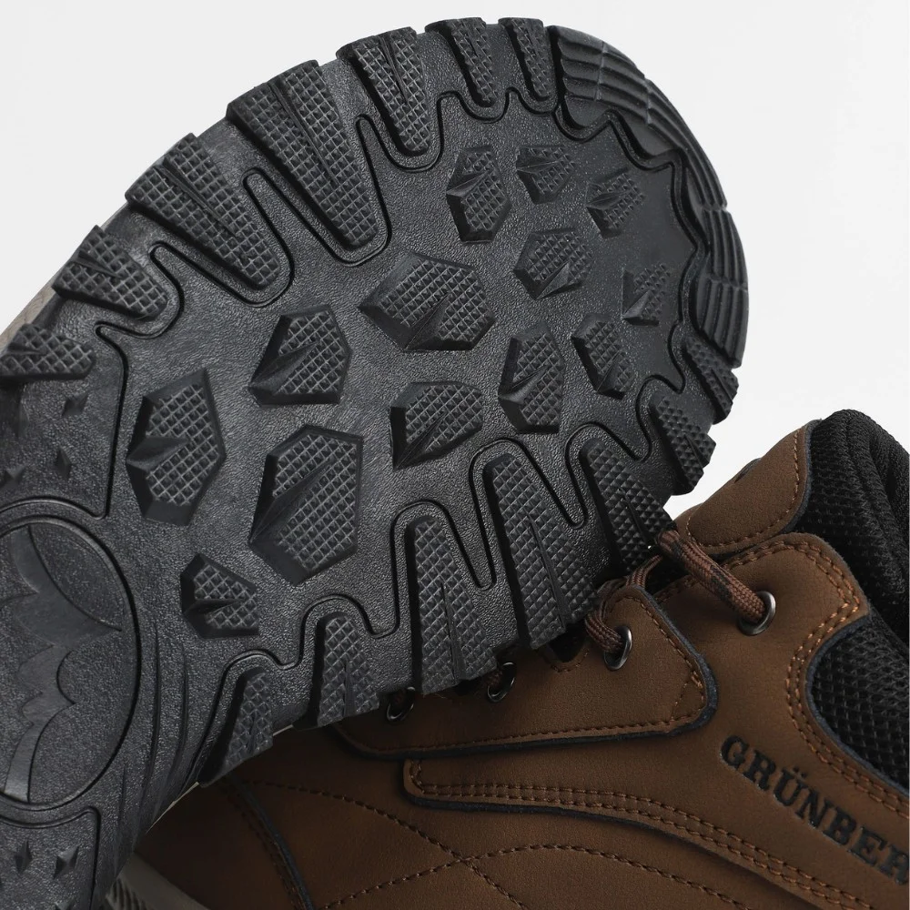 Мужские коричневые кроссовки Grunberg 148153/04-03 6077 натуральная кожа Gore-Tex и подкладка NanoTex тепло и защита