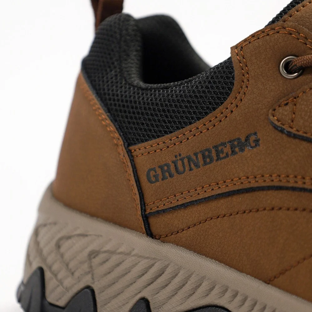 Мужские коричневые кроссовки Grunberg 148153/04-03 6077 натуральная кожа Gore-Tex и подкладка NanoTex тепло и защита