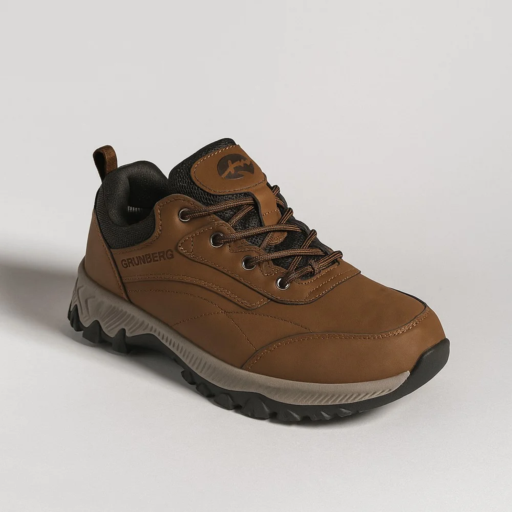 Мужские коричневые кроссовки Grunberg 148153/04-03 6077 натуральная кожа Gore-Tex и подкладка NanoTex тепло и защита