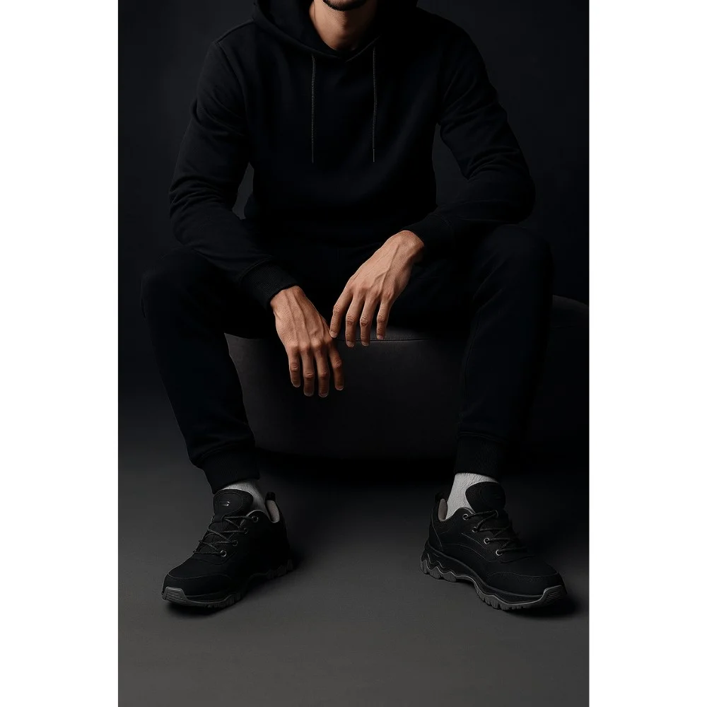 Мужские чёрные кроссовки Grunberg 148153-04-01 6078 с Gore-Tex и NanoTex