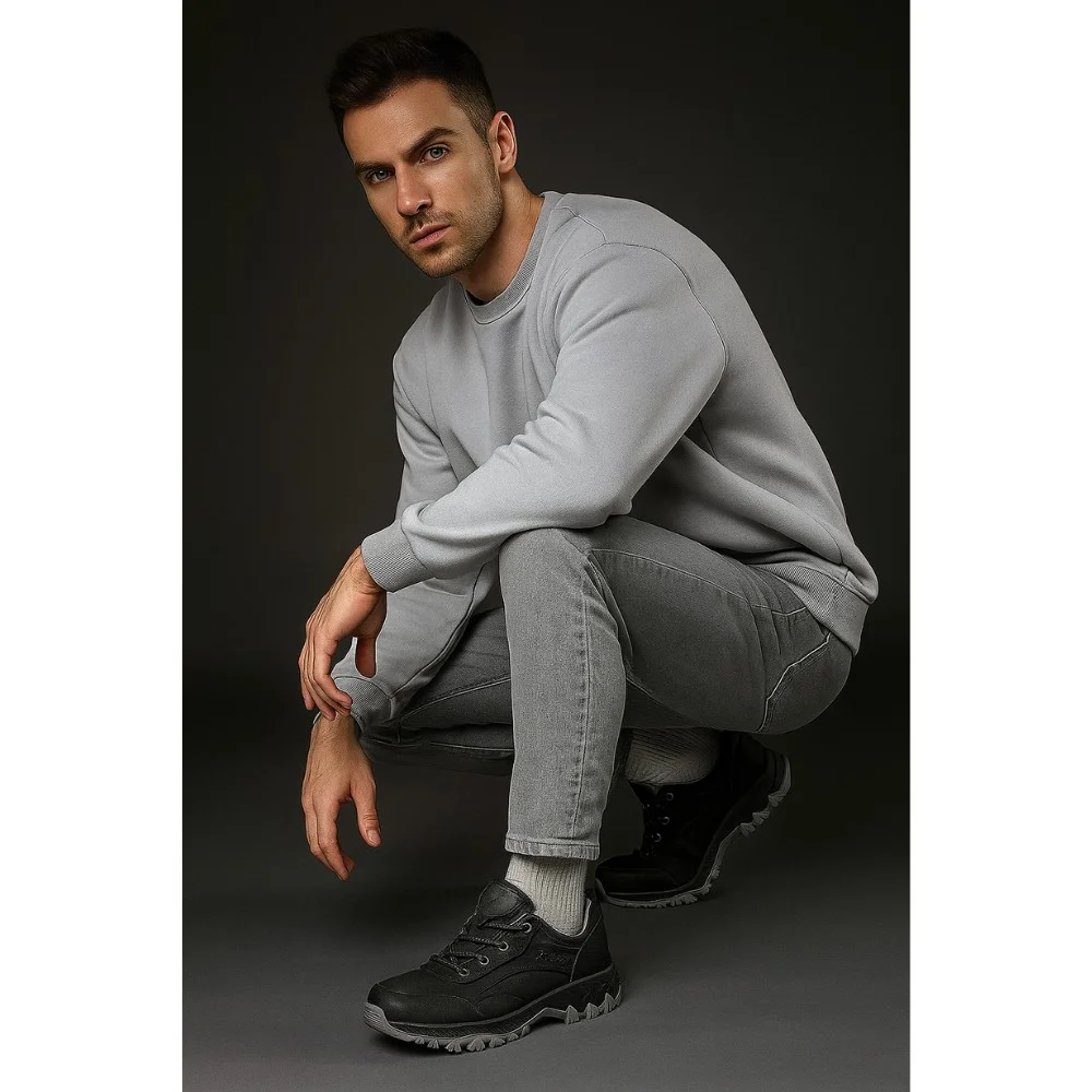 Мужские чёрные кроссовки Grunberg 148153-04-01 6078 с Gore-Tex и NanoTex