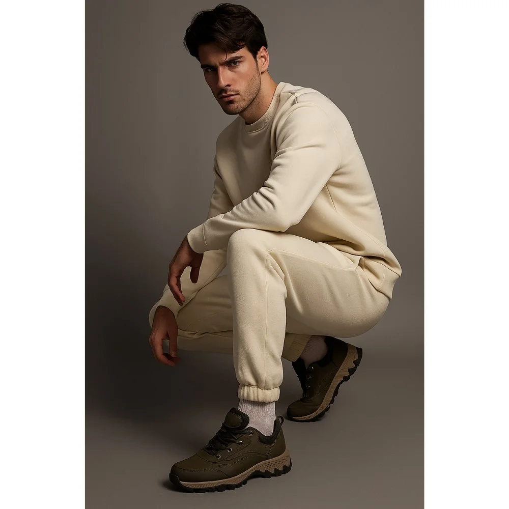 Чоловічі трекінгові кросівки хаки Grunberg 148153-04-02 6079 з натуральної шкіри, з утепленням, мембраною Gore-Tex та підкладкою NanoTex