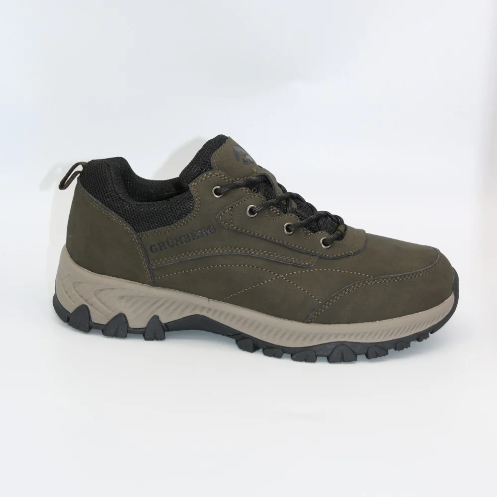 Чоловічі трекінгові кросівки хаки Grunberg 148153-04-02 6079 з натуральної шкіри, з утепленням, мембраною Gore-Tex та підкладкою NanoTex