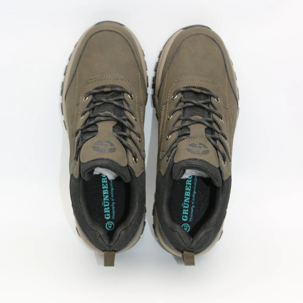 Чоловічі трекінгові кросівки хаки Grunberg 148153-04-02 6079 з натуральної шкіри, з утепленням, мембраною Gore-Tex та підкладкою NanoTex