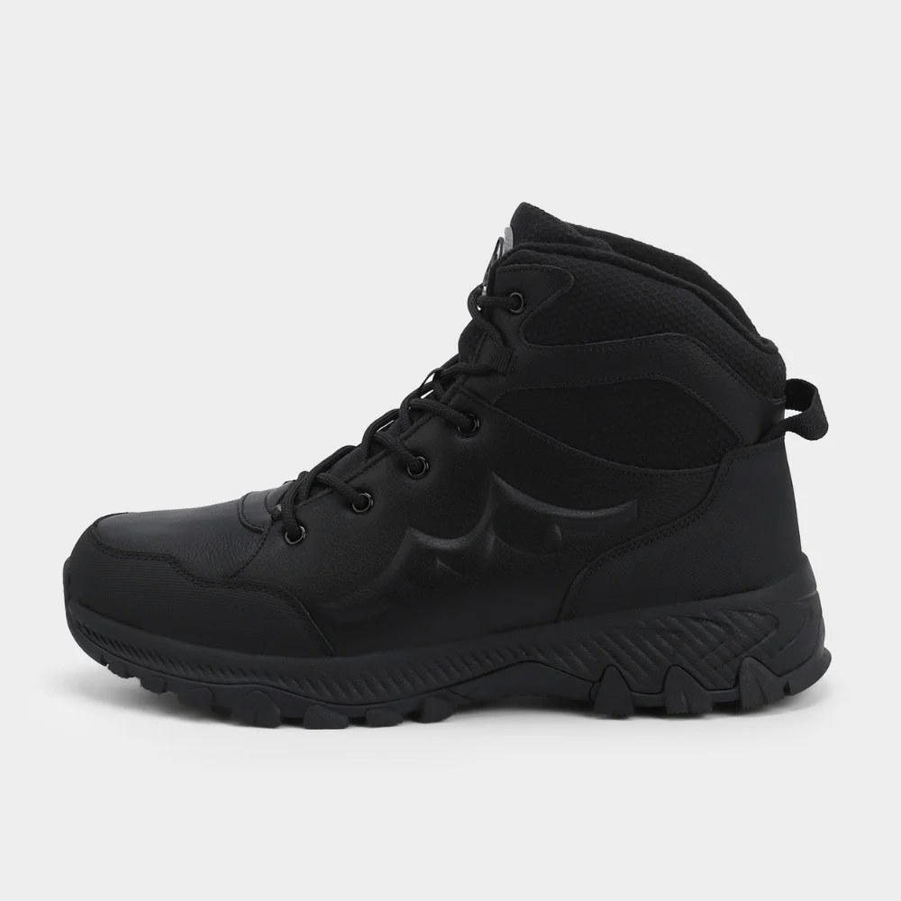 Чоловічі чорні зимові черевики Grunberg 148153-14-01E 6082 - натуральна шкіра та вовняне утеплення