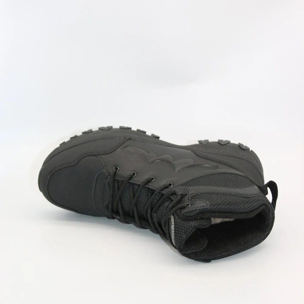 Чоловічі чорні зимові черевики Grunberg 148153-14-01E 6082 - натуральна шкіра та вовняне утеплення