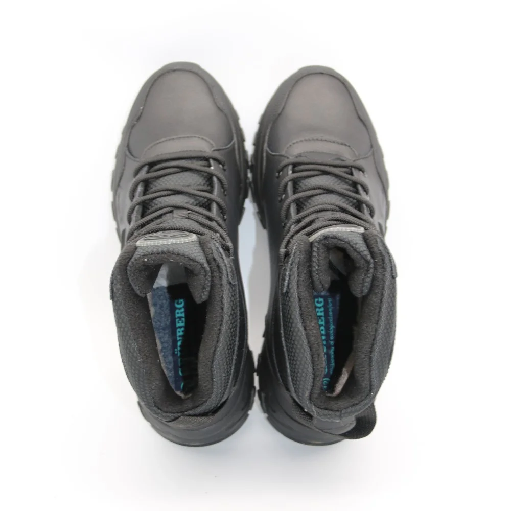 Чоловічі чорні зимові черевики Grunberg 148153-14-01E 6082 - натуральна шкіра та вовняне утеплення