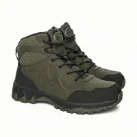 Men's khaki winter boots GRUNBERG 148153-14-03 6083 made of genuine leather with natural wool insulation from the Italian brand