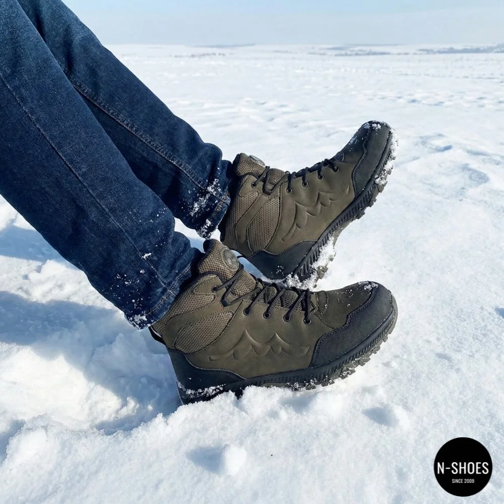 Men's Leather Winter Boots GRUNBERG 148153-14-03 6083 with Natural Wool