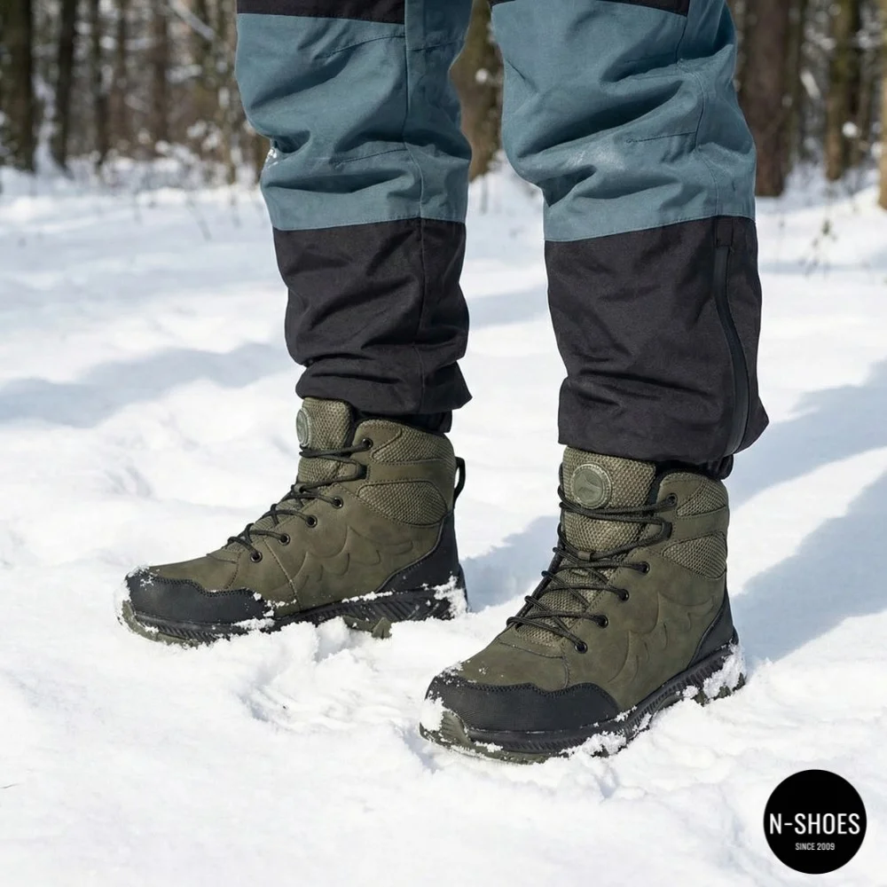 Men's Leather Winter Boots GRUNBERG 148153-14-03 6083 with Natural Wool