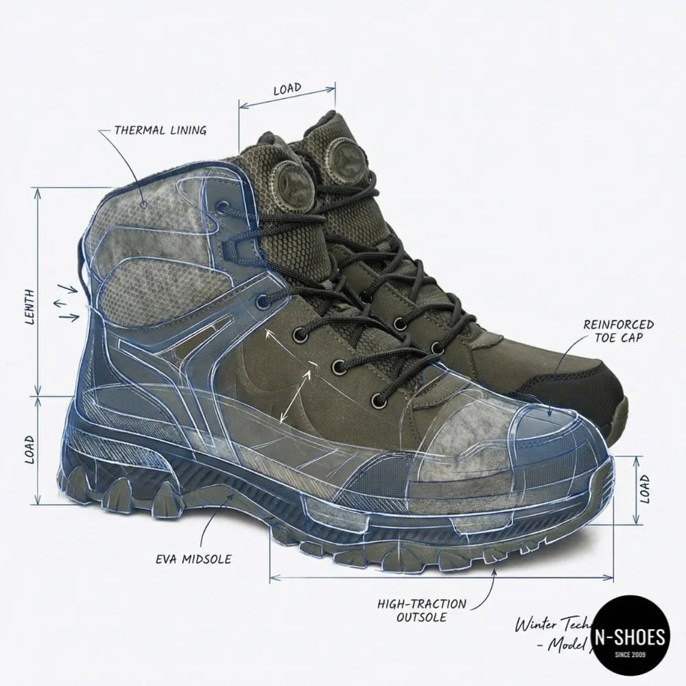 Men's Leather Winter Boots GRUNBERG 148153-14-03 6083 with Natural Wool