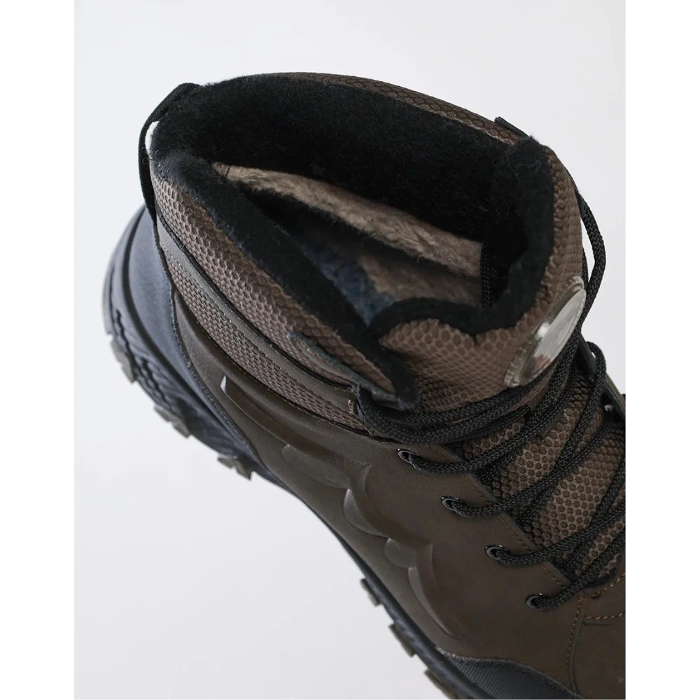 Чоловічі зимові черевики хакі GRUNBERG 148153-14-03 6083 з натуральної шкіри та вовною