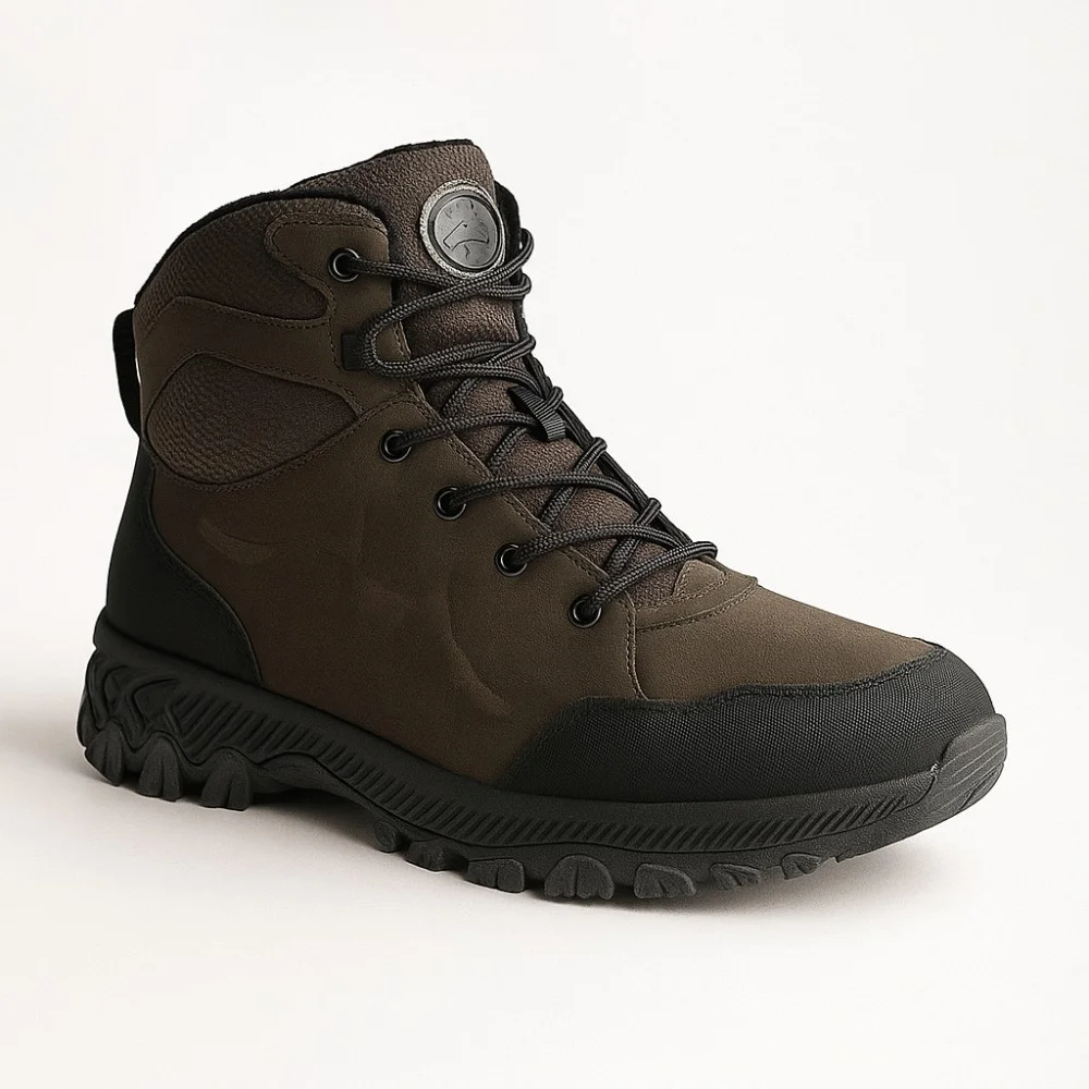 Чоловічі зимові черевики хакі GRUNBERG 148153-14-03 6083 з натуральної шкіри та вовною