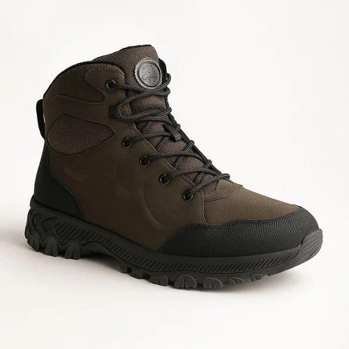 Мужские зимние ботинки хаки GRUNBERG 148153-14-03 6083 из натуральной кожи с утеплением из натуральной шерсти от итальянского бренда