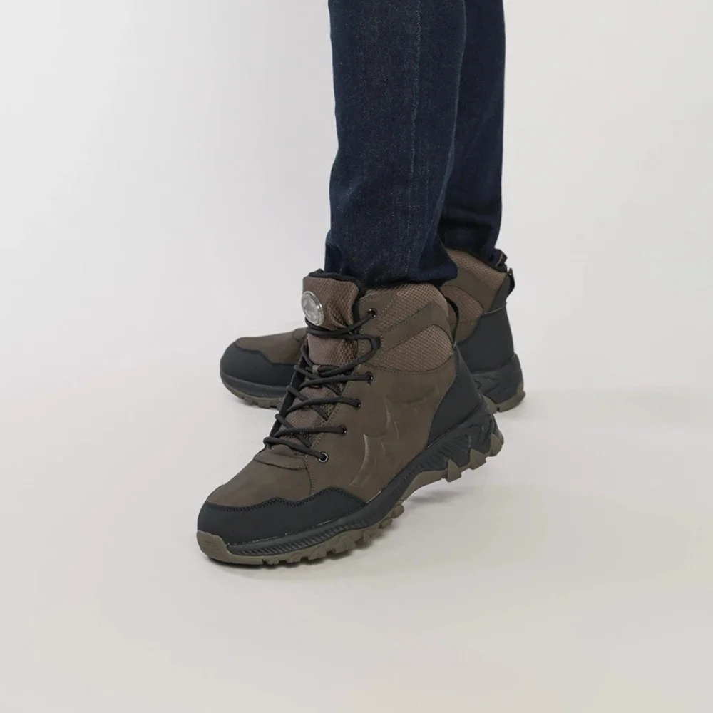 Чоловічі зимові черевики хакі GRUNBERG 148153-14-03 6083 з натуральної шкіри та вовною