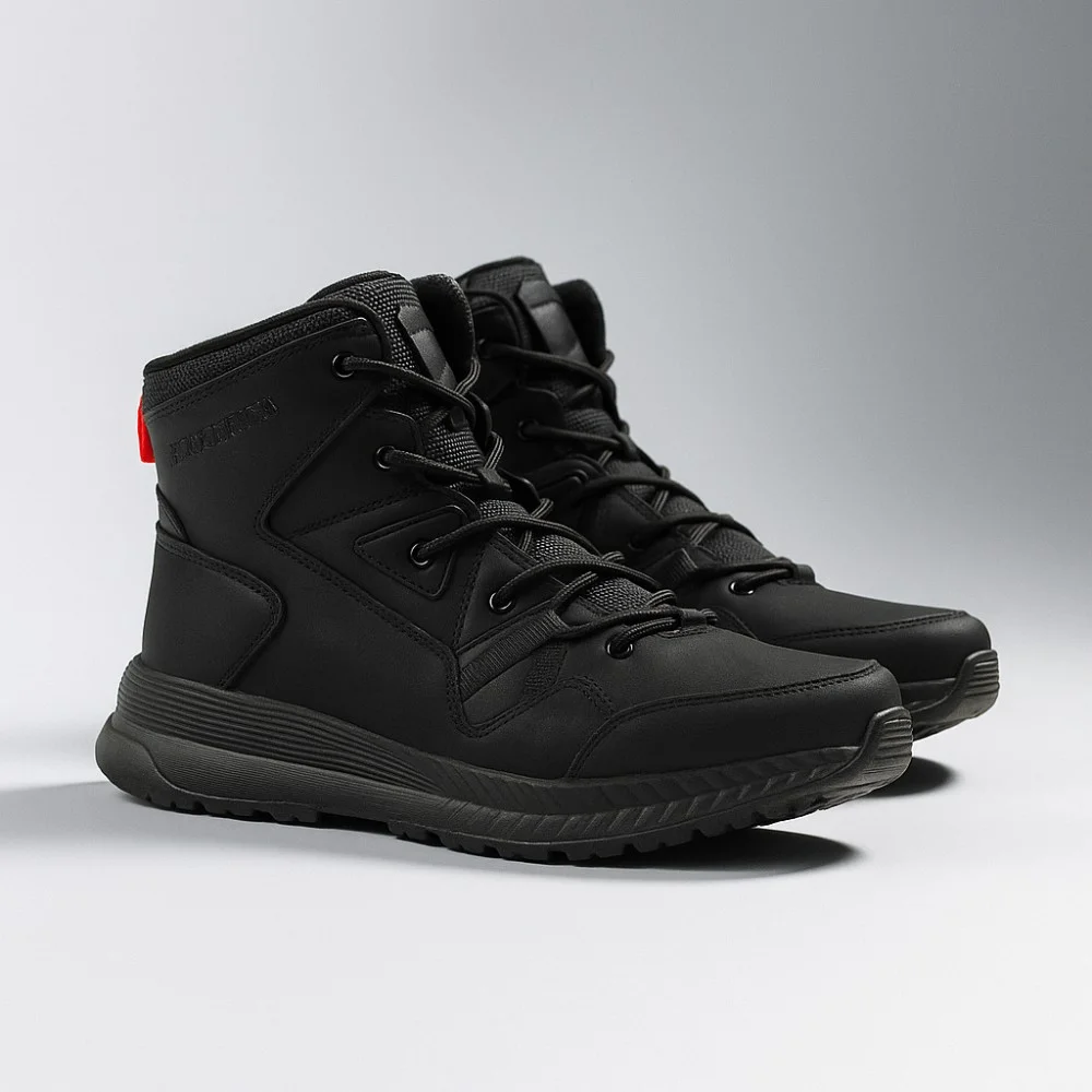 Grunberg 148193-10-01E 6085 - чорні чоловічі зимові черевики з натуральної шкіри та вовни