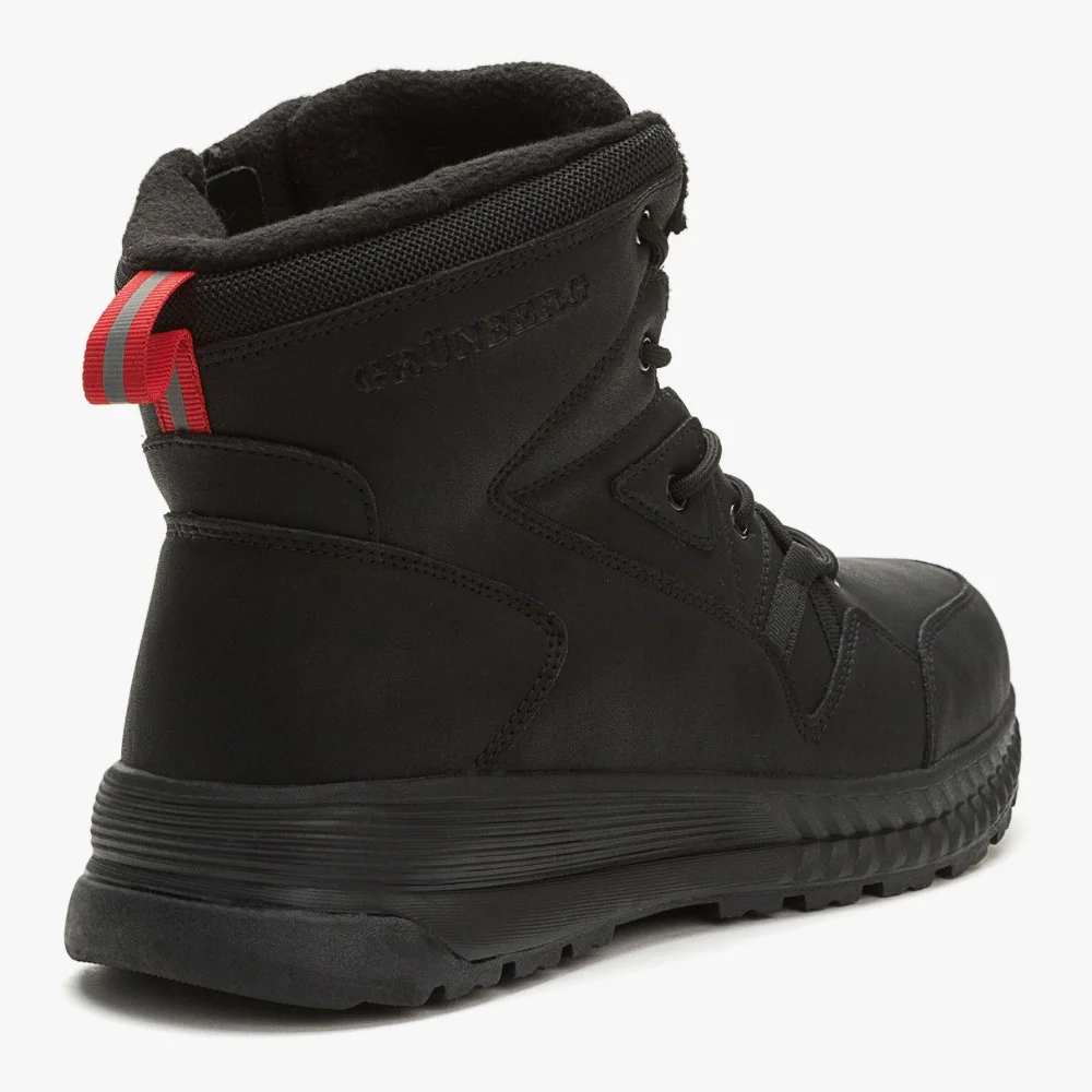 Grunberg 148193-10-01E 6085 - чорні чоловічі зимові черевики з натуральної шкіри та вовни