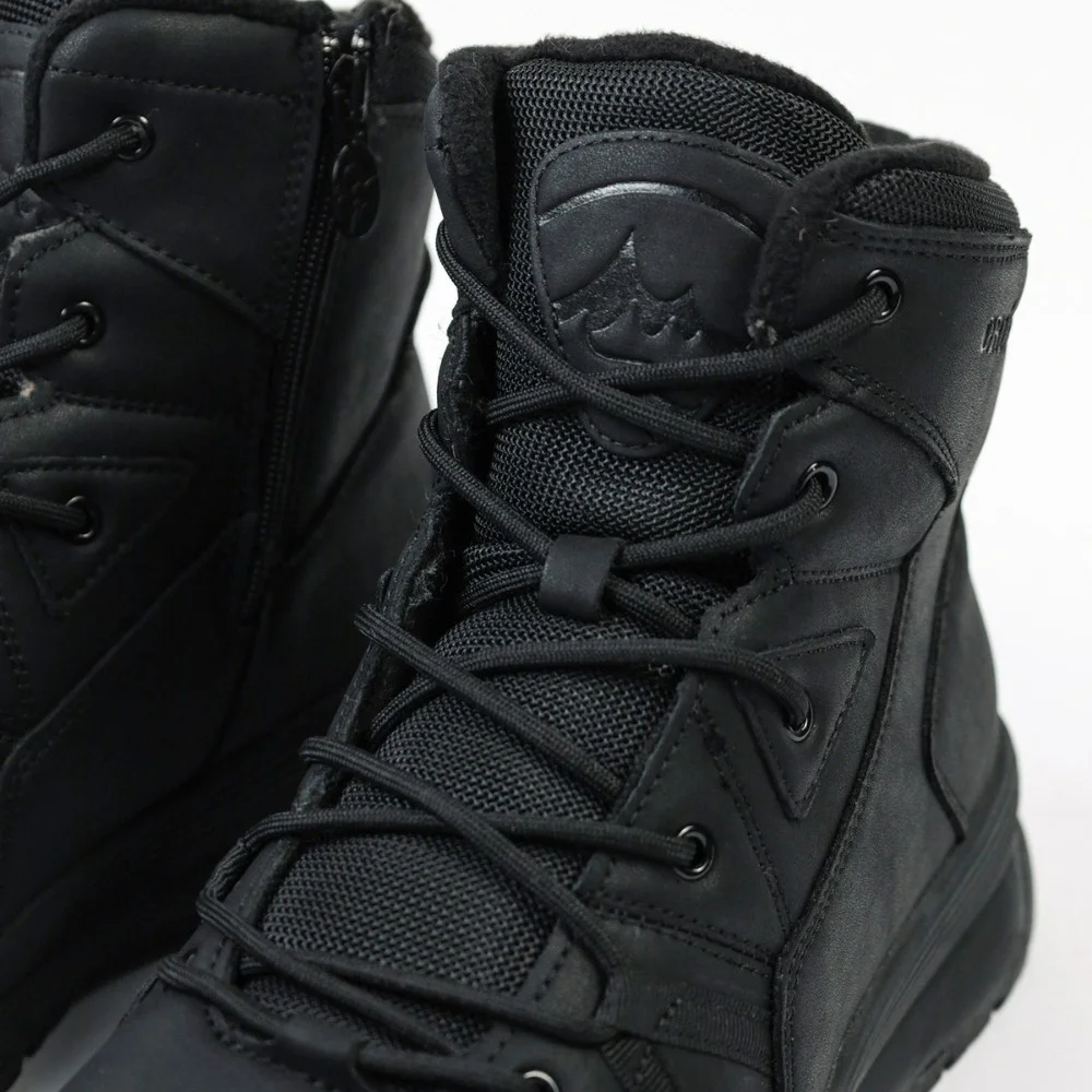 Grunberg 148193-10-01E 6085 - чорні чоловічі зимові черевики з натуральної шкіри та вовни