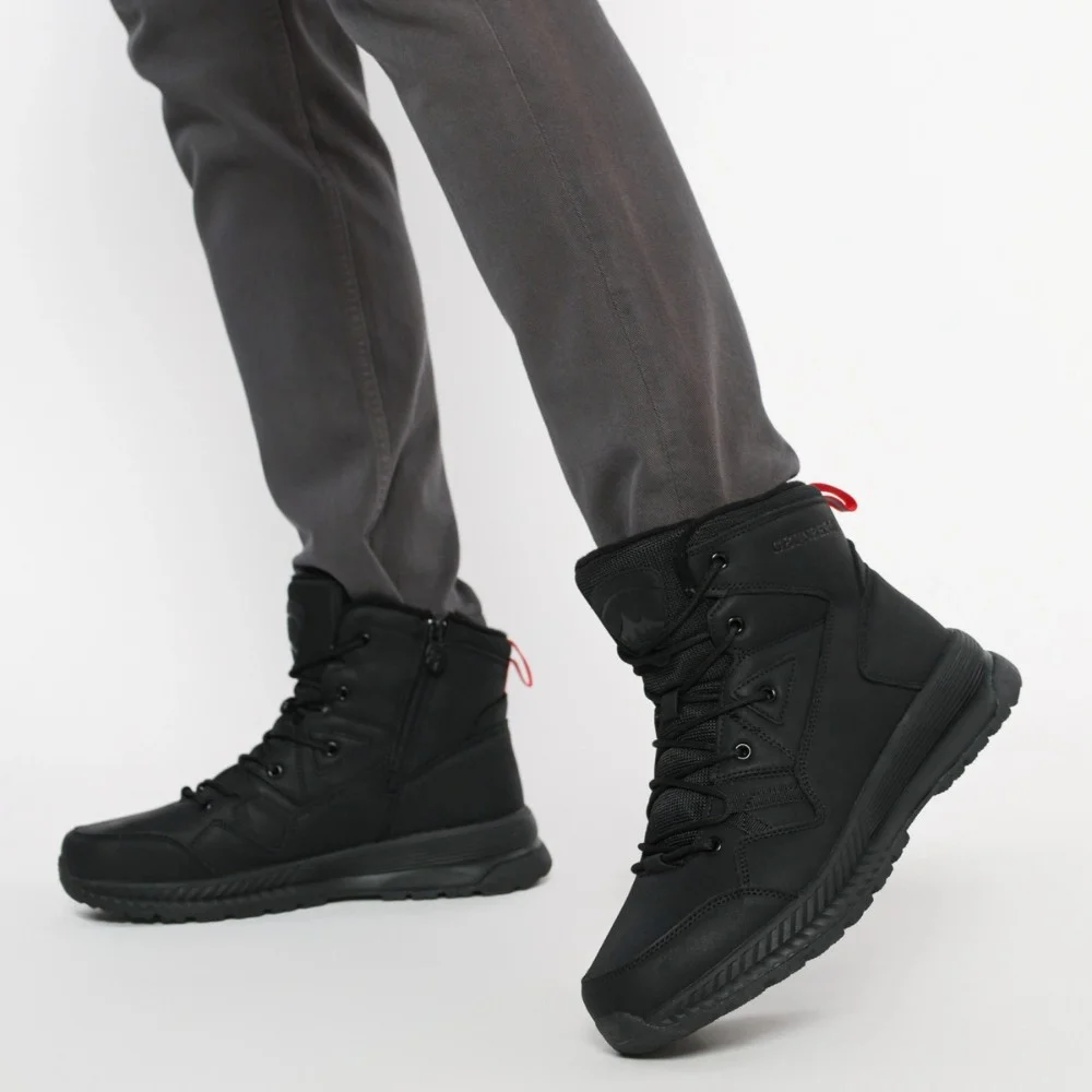 Grunberg 148193-10-01E 6085 - чорні чоловічі зимові черевики з натуральної шкіри та вовни