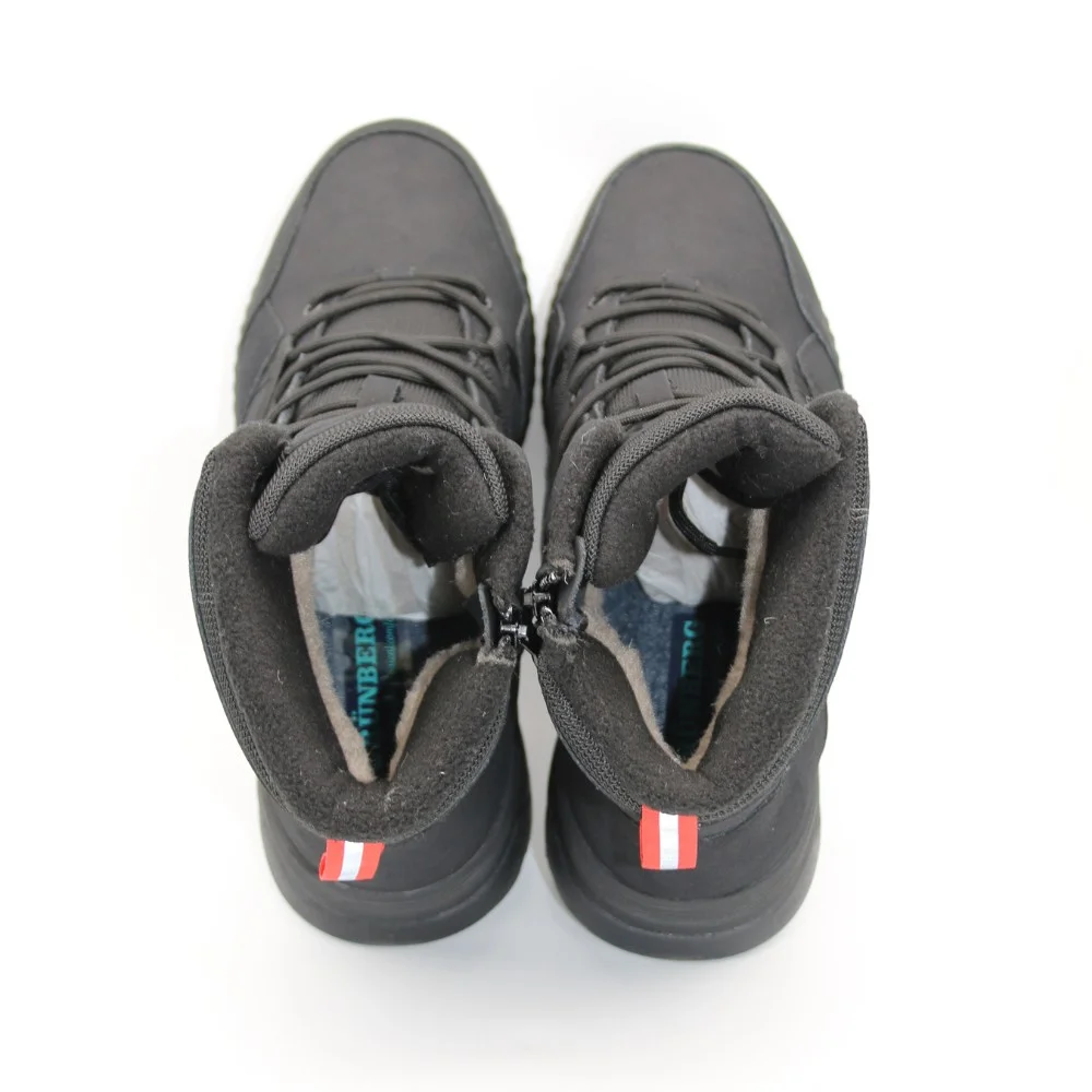 Grunberg 148193-10-01E 6085 - чорні чоловічі зимові черевики з натуральної шкіри та вовни