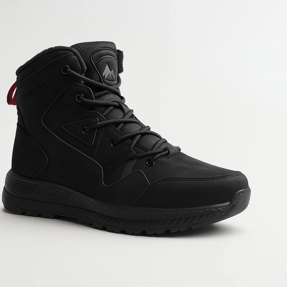 Grunberg 148193-10-01E 6085 - чорні чоловічі зимові черевики з натуральної шкіри та вовни