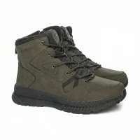 Men's winter boots GRUNBERG 148193-10-03E 6086 made of genuine leather with natural fur, khaki color