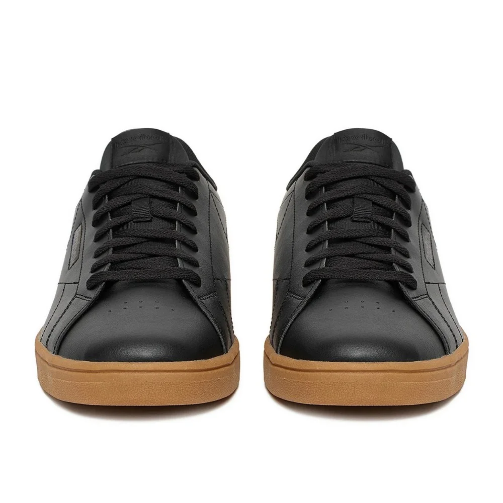 Men's Black Reebok Court Clean 100234604 6098 on Brown Sole