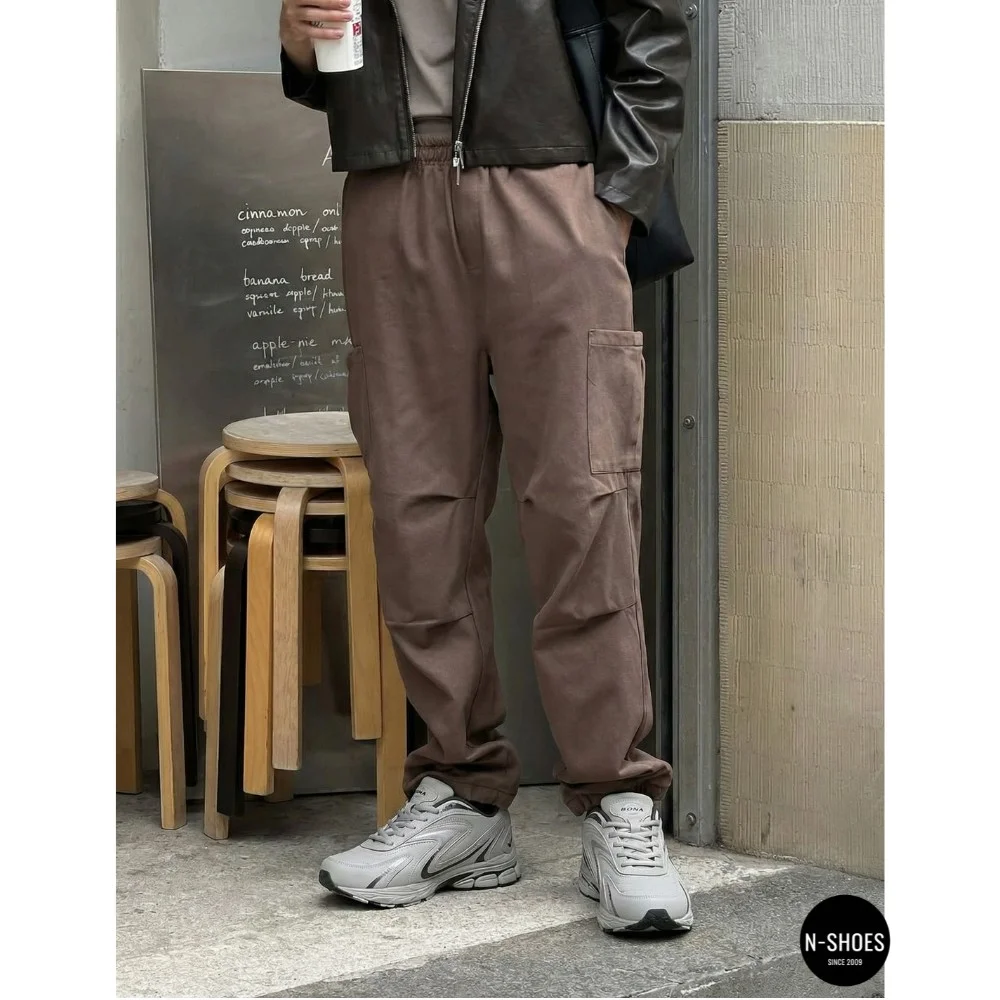 Мужские кроссовки Bona 808M Grey-Dark Grey 6136 из натуральной кожи