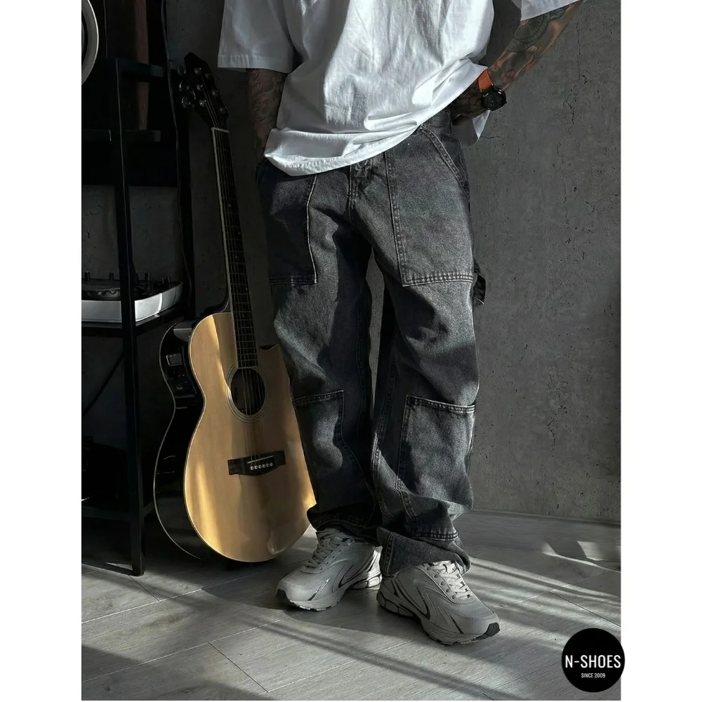 Мужские кроссовки Bona 808M Grey-Dark Grey 6136 из натуральной кожи