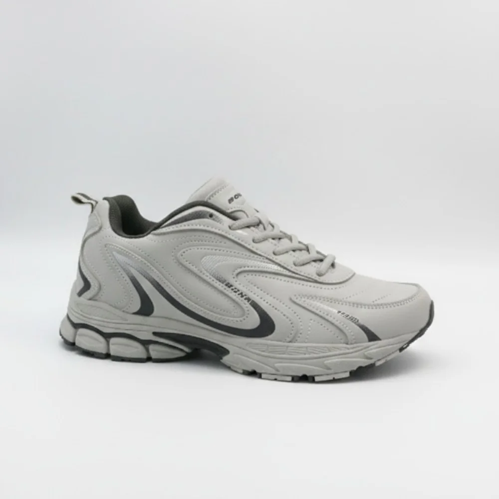 Мужские кроссовки Bona 808M Grey-Dark Grey 6136 из натуральной кожи