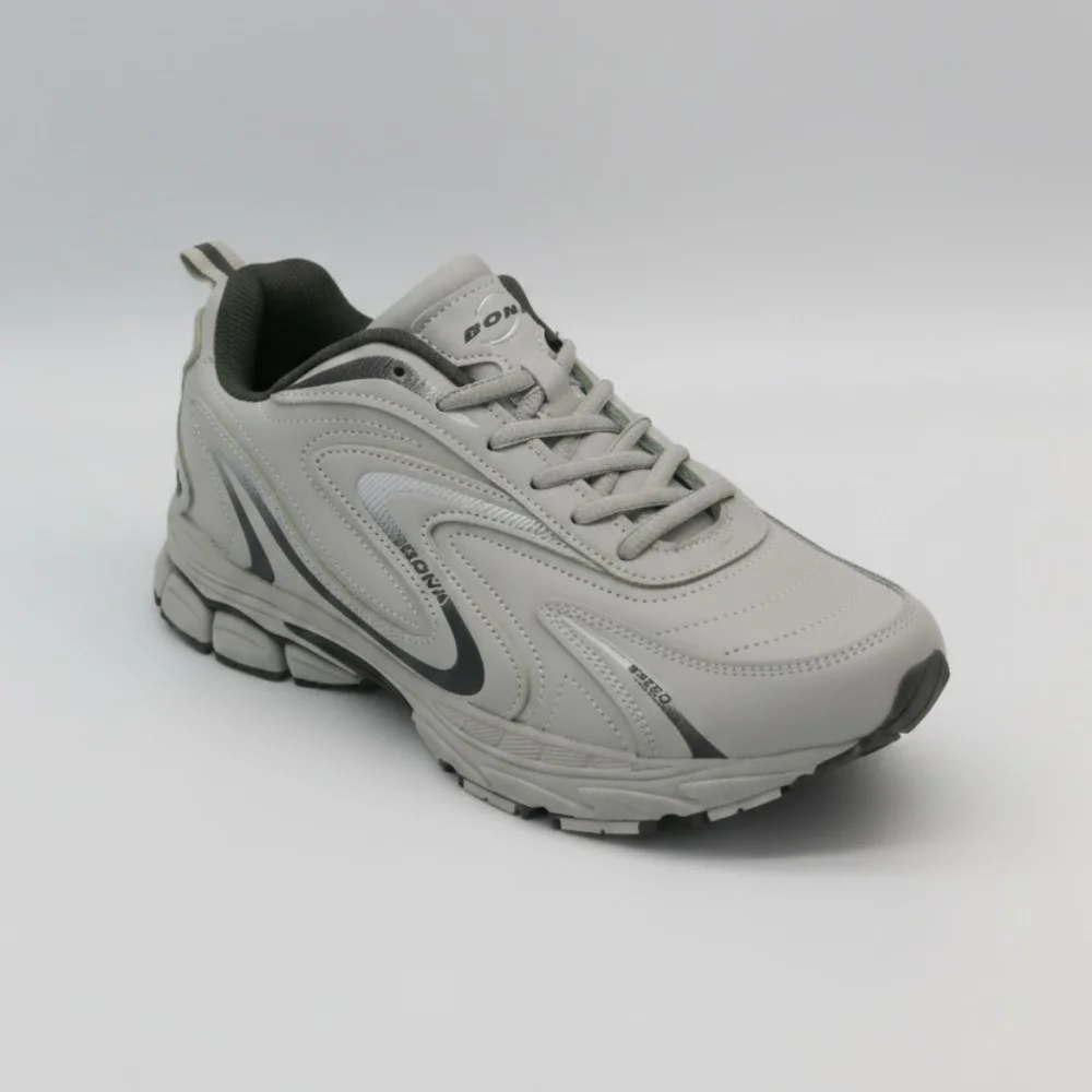 Мужские кроссовки Bona 808M Grey-Dark Grey 6136 из натуральной кожи