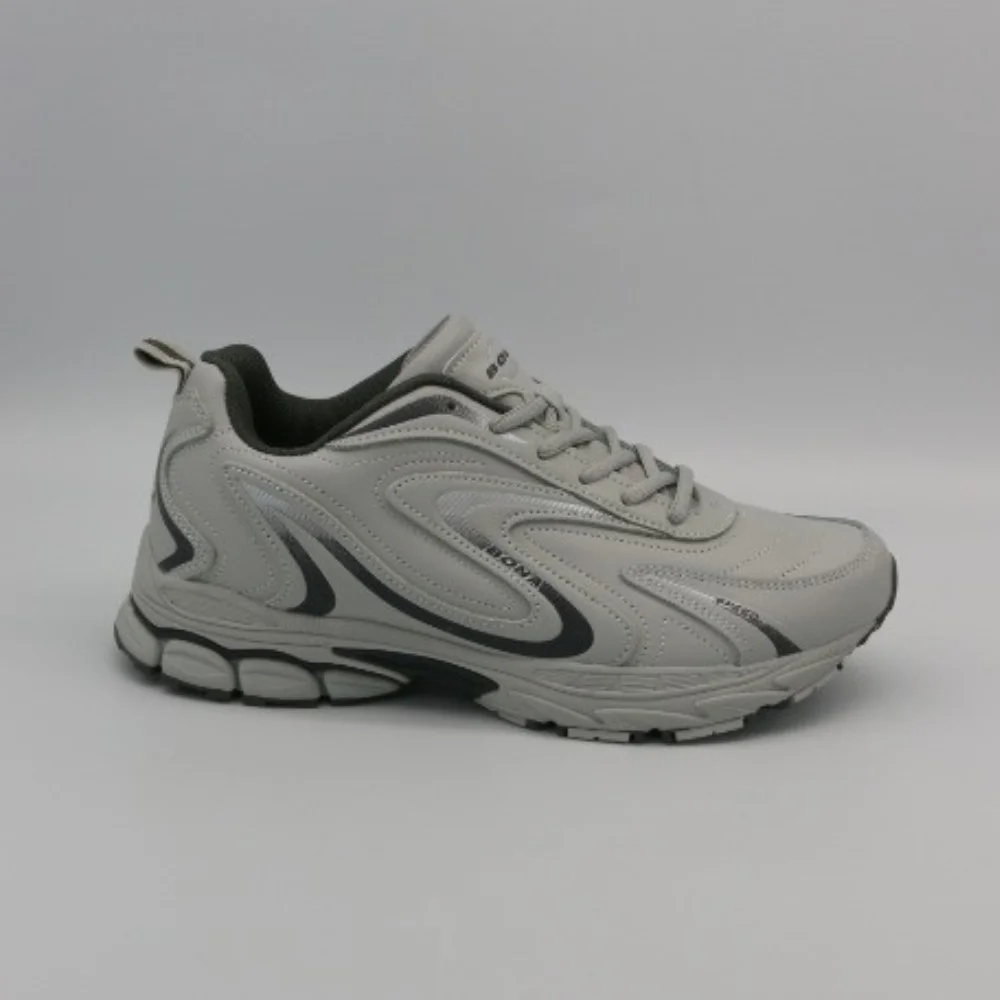 Мужские кроссовки Bona 808M Grey-Dark Grey 6136 из натуральной кожи