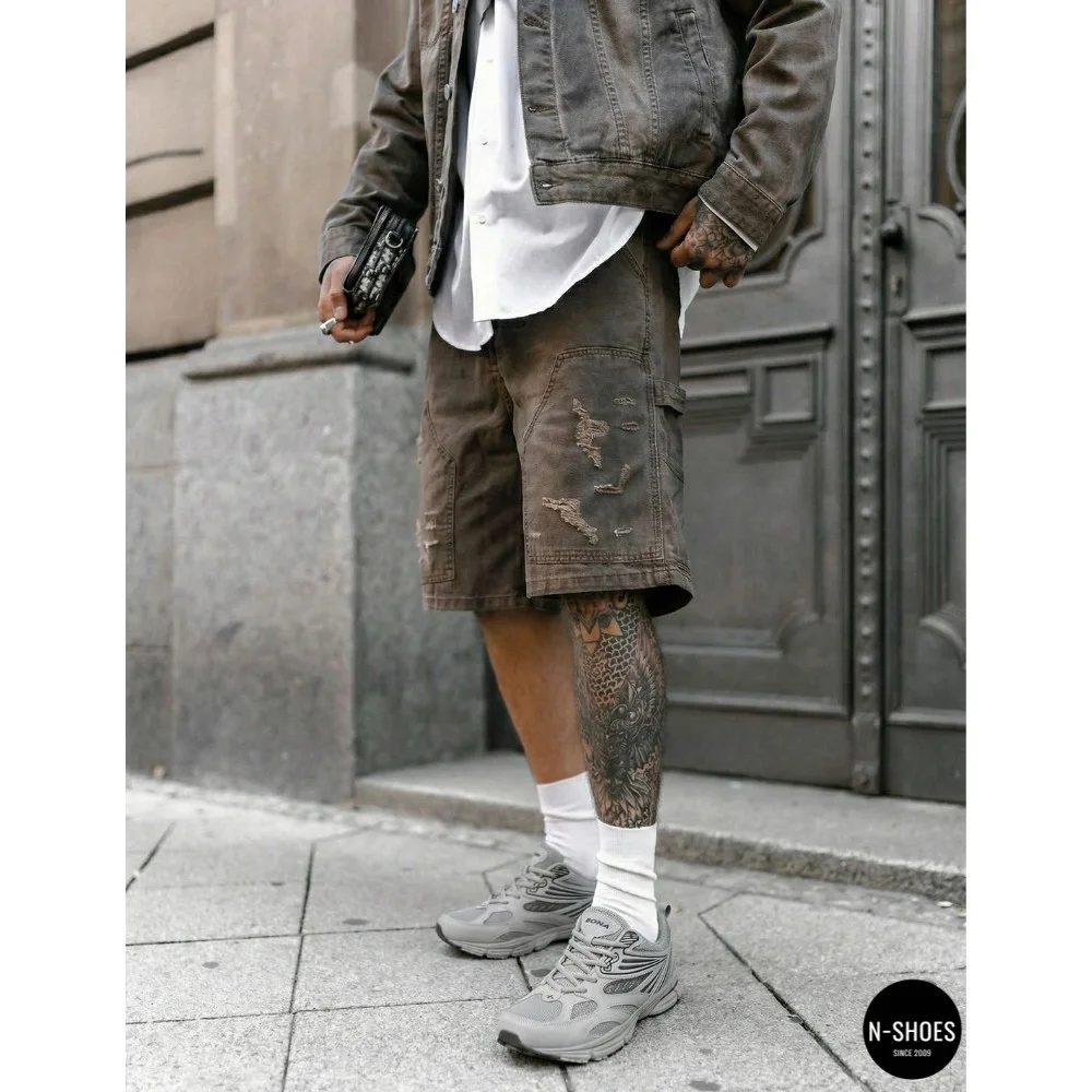 Мужские кожаные кроссовки Bona 876M в стиле ASICS Gel-Kayano