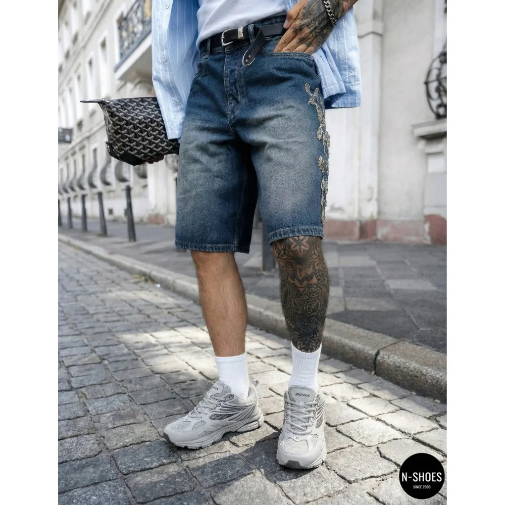 Мужские кожаные кроссовки Bona 876M в стиле ASICS Gel-Kayano