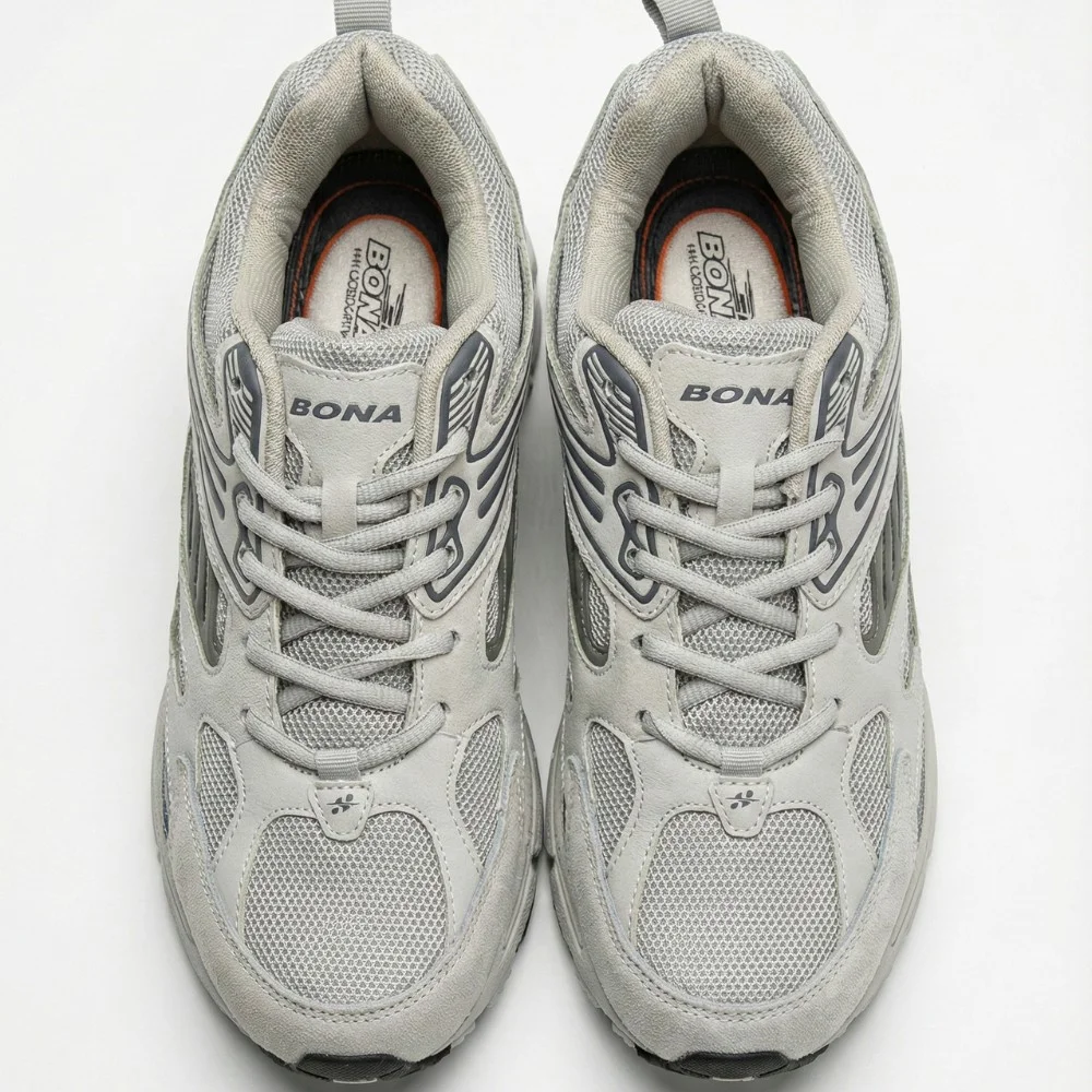 Мужские кожаные кроссовки Bona 876M в стиле ASICS Gel-Kayano